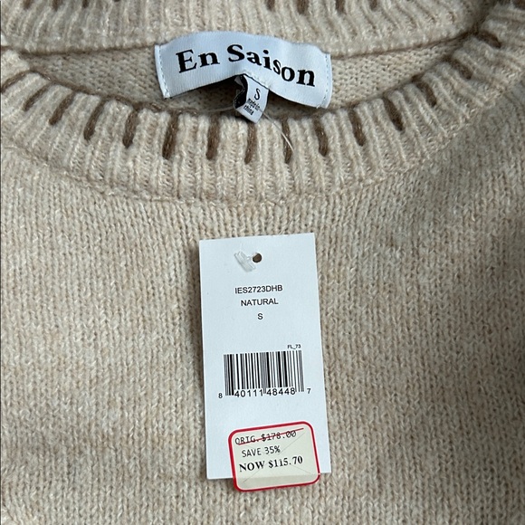 En Saison Beige Ruffled Sweater - Picture 5 of 6